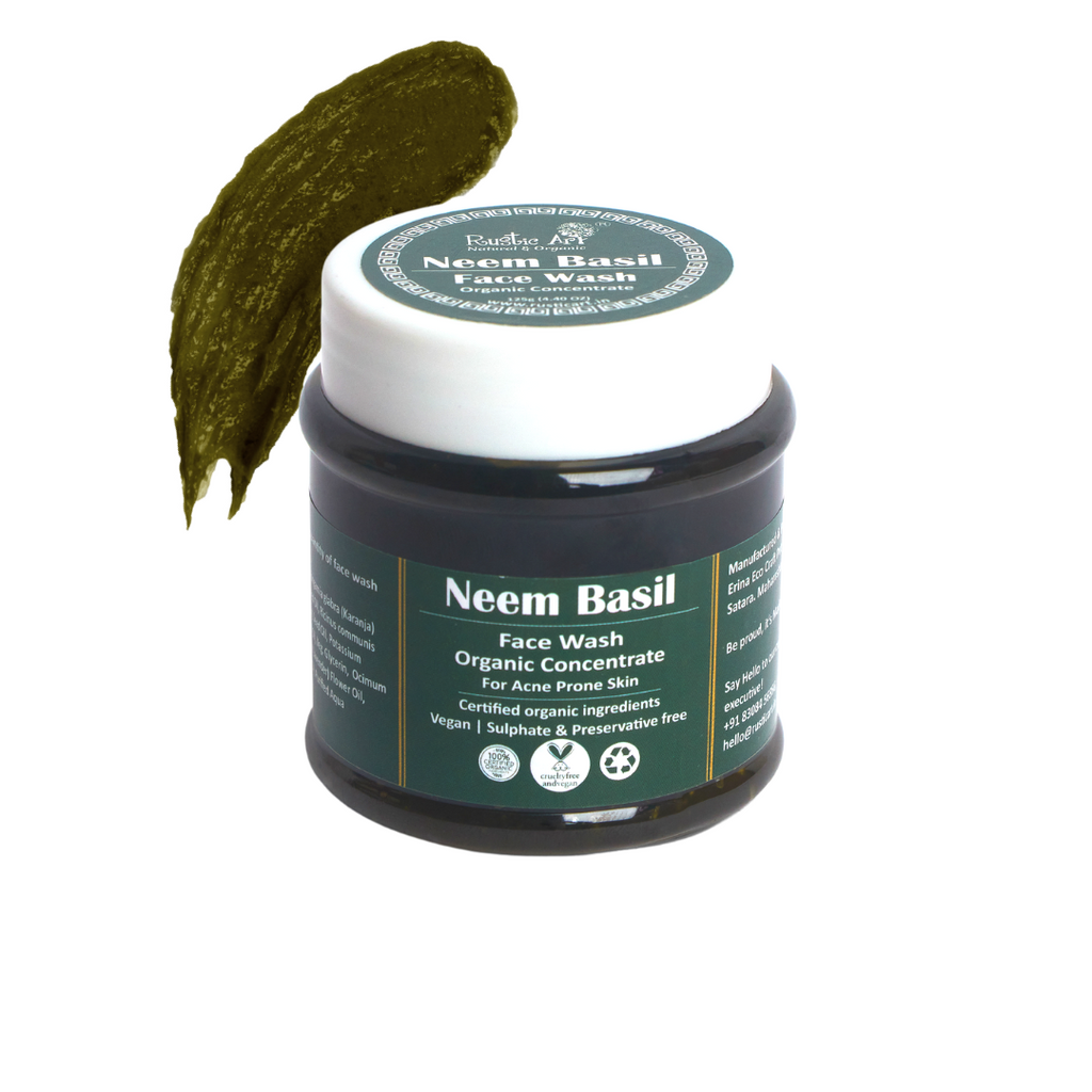 Anti Acne Organic Neem Basil Face Wash Rustic Art